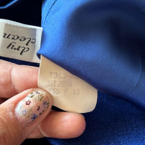 Vintage Pendleton 80's 100% Wool Blue Button Up Shoulder Pads Blazer Size 6 - Picture 11 of 12